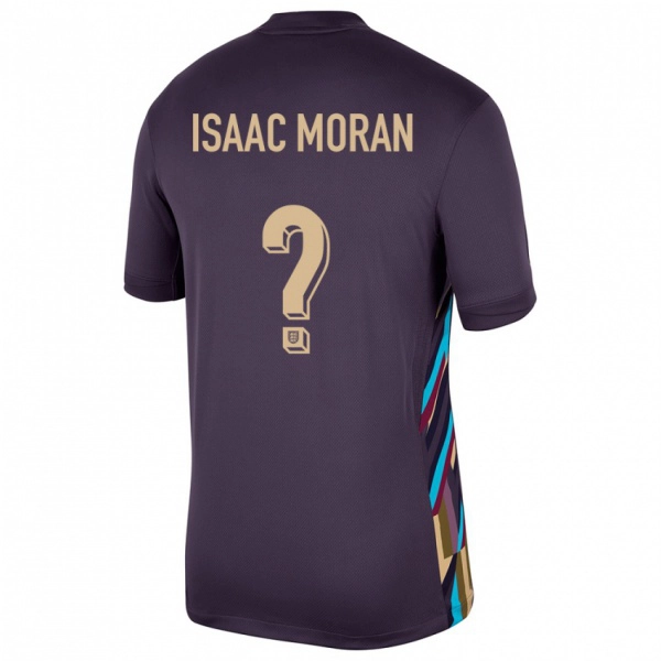 גברים אנגליה Isaac Moran #0 צימוק כהה הרחק ג'רזי 24-26 חולצה קצרה