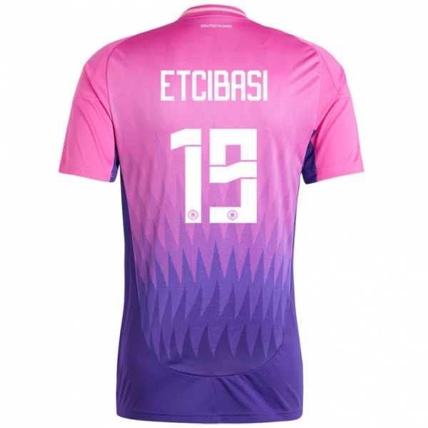 גברים גרמניה Taycan Etcibasi #19 ורוד סגול הרחק ג'רזי 24-26 חולצה קצרה
