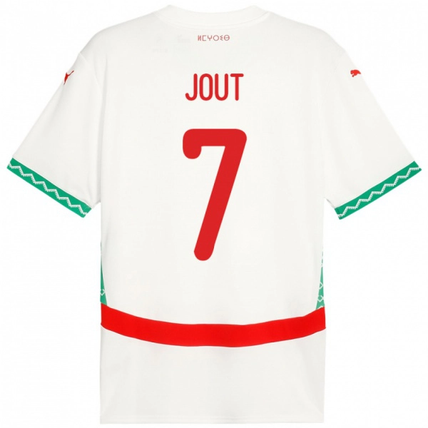 גברים מָרוֹקוֹ Adam Jout #7 לָבָן הרחק ג'רזי 24-26 חולצה קצרה