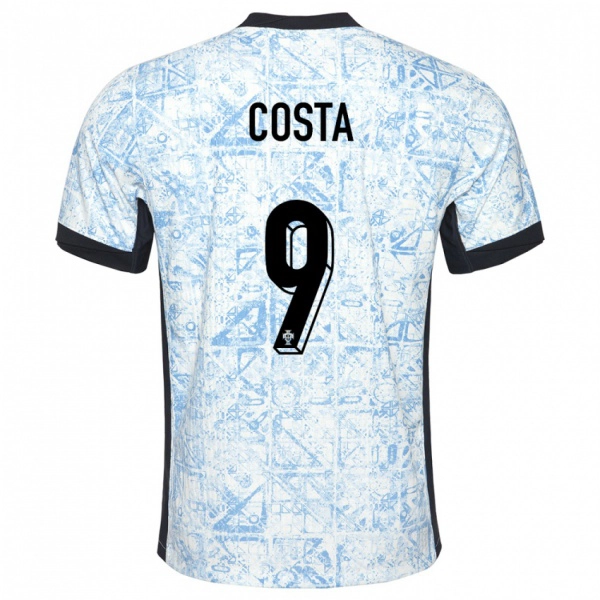 גברים פורטוגל Manuel Costa #9 כחול שמנת הרחק ג'רזי 24-26 חולצה קצרה