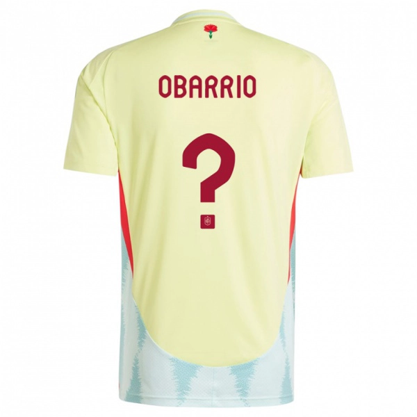 גברים ספרד Álvaro Obarrio #0 צהוב הרחק ג'רזי 24-26 חולצה קצרה
