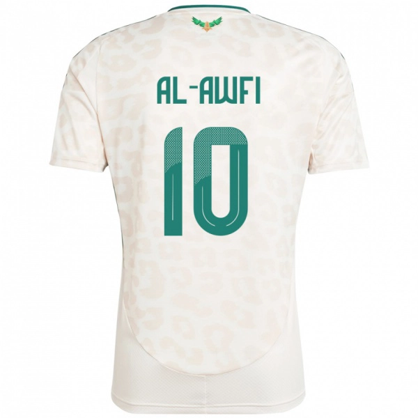 גברים ערב הסעודית Al-Walid Al-Awfi #10 לָבָן הרחק ג'רזי 24-26 חולצה קצרה