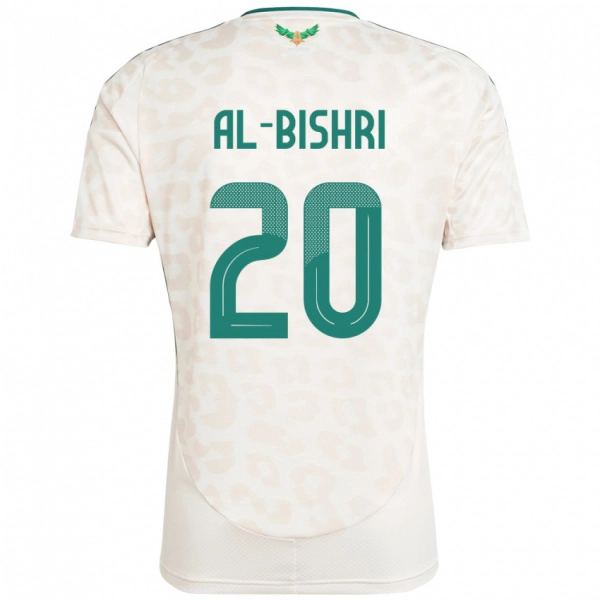 גברים ערב הסעודית Nawaf Al-Bishri #20 לָבָן הרחק ג'רזי 24-26 חולצה קצרה