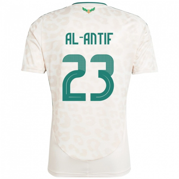 גברים ערב הסעודית Habib Al-Antif #23 לָבָן הרחק ג'רזי 24-26 חולצה קצרה