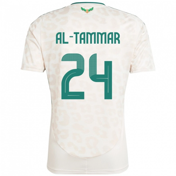 גברים ערב הסעודית Abdulaziz Al-Tammar #24 לָבָן הרחק ג'רזי 24-26 חולצה קצרה