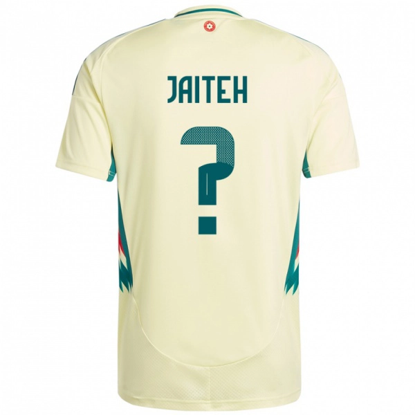 גברים ויילס Dembo Jaiteh #0 בז' צהוב הרחק ג'רזי 24-26 חולצה קצרה