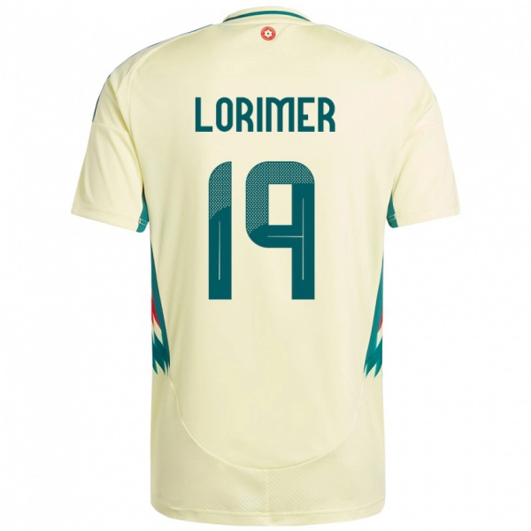 גברים ויילס Archie Lorimer #19 בז' צהוב הרחק ג'רזי 24-26 חולצה קצרה