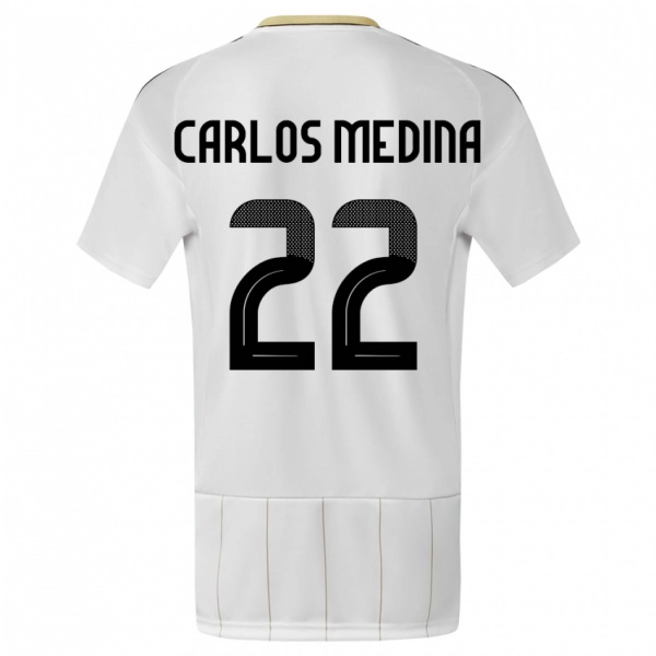 גברים קוסטה ריקה Luis Carlos Medina #22 לבן הרחק ג'רזי 24-26 חולצה קצרה