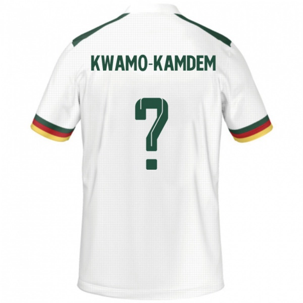 גברים קמרון Jerome Noel Kwamo-Kamdem #0 לָבָן הרחק ג'רזי 24-26 חולצה קצרה