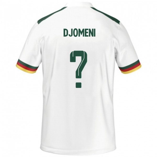 גברים קמרון Eric Djomeni #0 לָבָן הרחק ג'רזי 24-26 חולצה קצרה