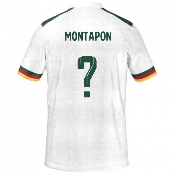 גברים קמרון Fadil Montapon Hamed #0 לָבָן הרחק ג'רזי 24-26 חולצה קצרה