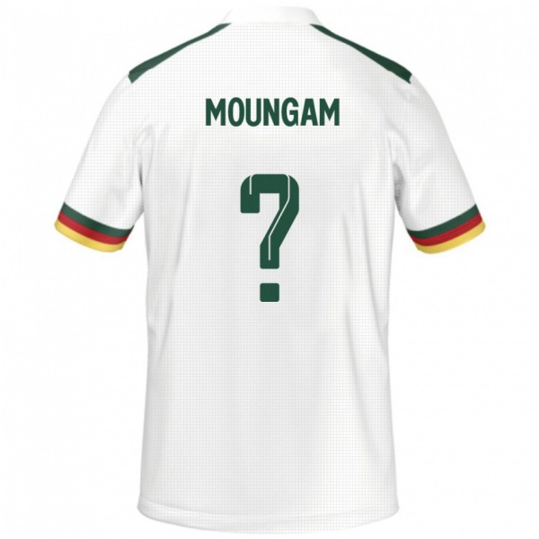גברים קמרון Emmanuel Moungam #0 לָבָן הרחק ג'רזי 24-26 חולצה קצרה