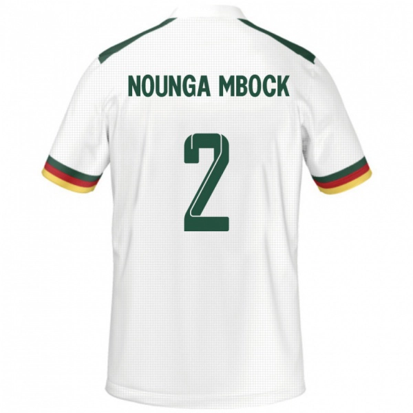 גברים קמרון Eiffrel Hernandez Nounga Mbock #2 לָבָן הרחק ג'רזי 24-26 חולצה קצרה