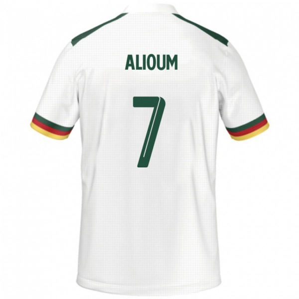 גברים קמרון Saidou Alioum #7 לָבָן הרחק ג'רזי 24-26 חולצה קצרה