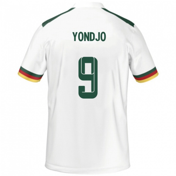 גברים קמרון Angel Yondjo #9 לָבָן הרחק ג'רזי 24-26 חולצה קצרה