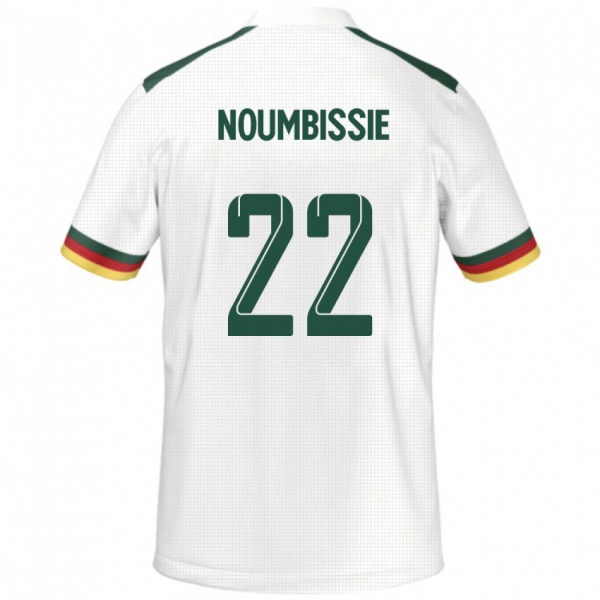 גברים קמרון Stéphane Noumbissie #22 לָבָן הרחק ג'רזי 24-26 חולצה קצרה