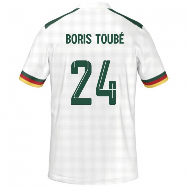 גברים קמרון Godefroy Christopher Boris Toubé #24 לָבָן הרחק ג'רזי 24-26 חולצה קצרה