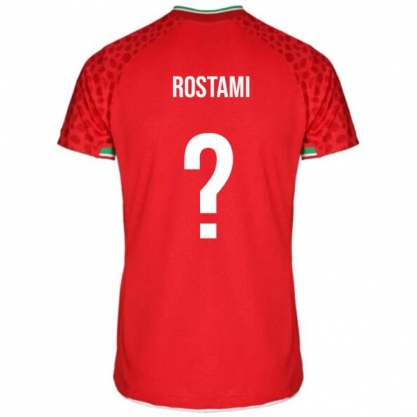 גברים איראן Artin Rostami #0 אָדוֹם הרחק ג'רזי 24-26 חולצה קצרה