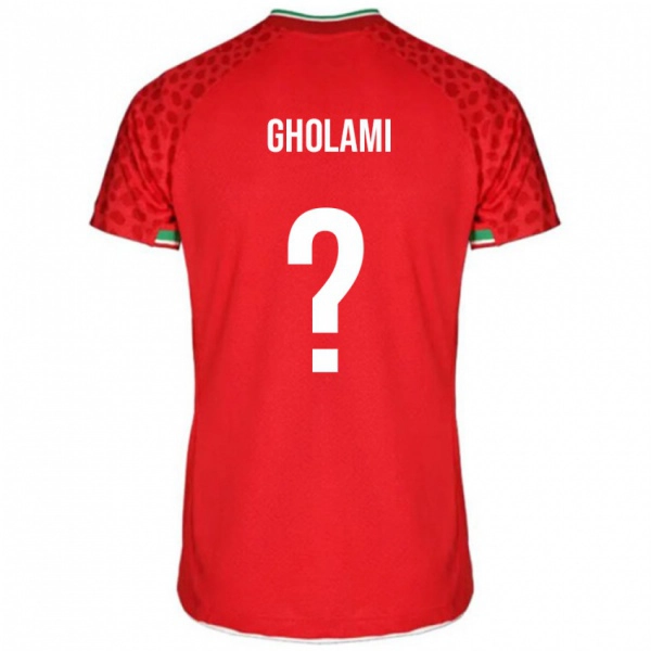 גברים איראן Mani Gholami #0 אָדוֹם הרחק ג'רזי 24-26 חולצה קצרה