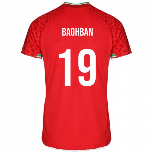 גברים איראן Hadi Baghban #19 אָדוֹם הרחק ג'רזי 24-26 חולצה קצרה