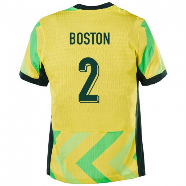 נשים אוֹסטְרַלִיָה Isiah Boston #2 זָהוּב ג'רזי ביתית 24-26 חולצה קצרה