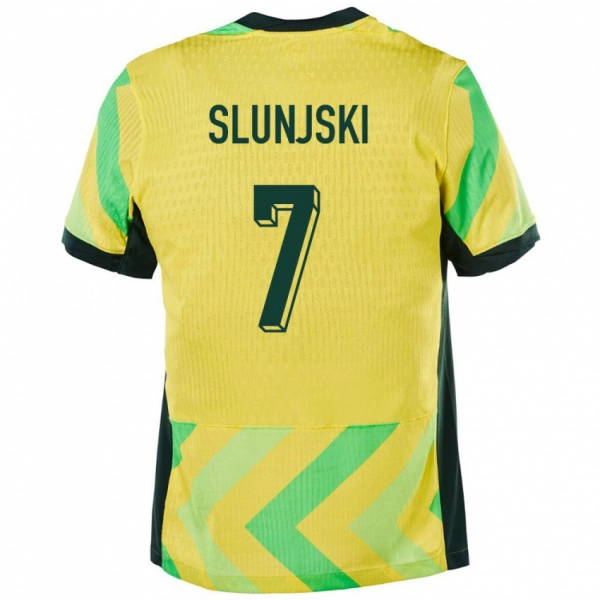 נשים אוֹסטְרַלִיָה Noah Slunjski #7 זָהוּב ג'רזי ביתית 24-26 חולצה קצרה