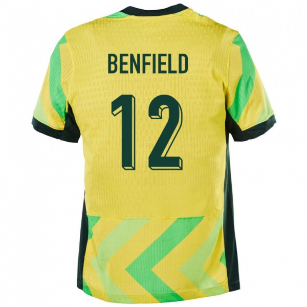 נשים אוֹסטְרַלִיָה Jonty Benfield #12 זָהוּב ג'רזי ביתית 24-26 חולצה קצרה