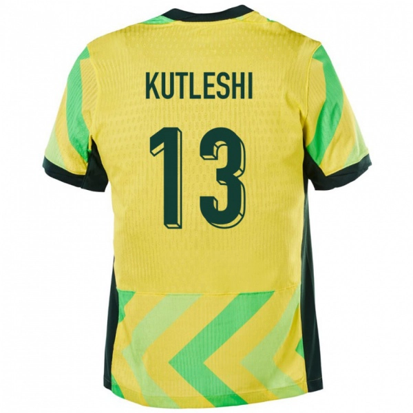 נשים אוֹסטְרַלִיָה Besian Kutleshi #13 זָהוּב ג'רזי ביתית 24-26 חולצה קצרה