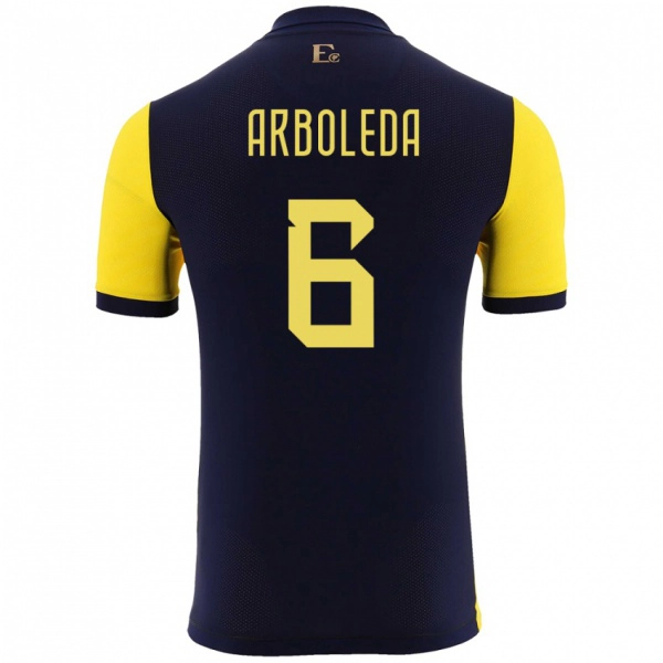 נשים אקוודור Edu Arboleda #6 צהוב ג'רזי ביתית 24-26 חולצה קצרה