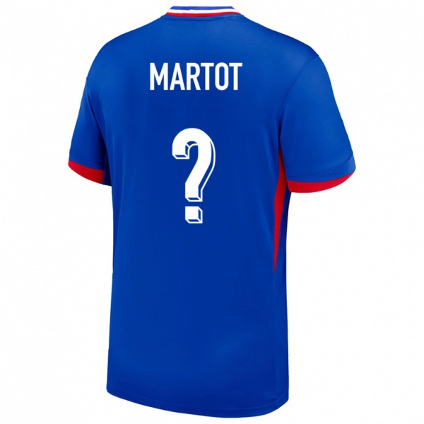 נשים צרפת Loan Martot #0 כְּחוֹל ג'רזי ביתית 24-26 חולצה קצרה