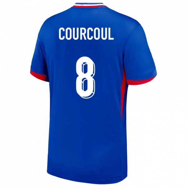 נשים צרפת Marius Courcoul #8 כְּחוֹל ג'רזי ביתית 24-26 חולצה קצרה