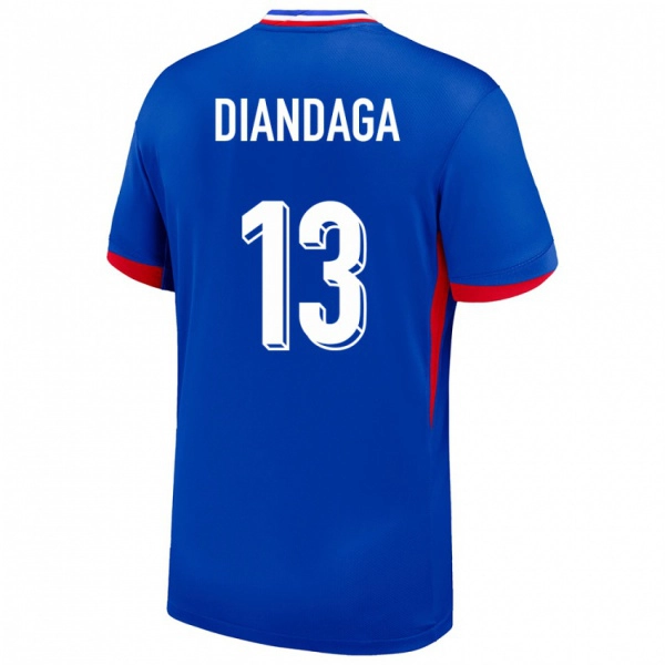 נשים צרפת Hermann Diandaga #13 כְּחוֹל ג'רזי ביתית 24-26 חולצה קצרה