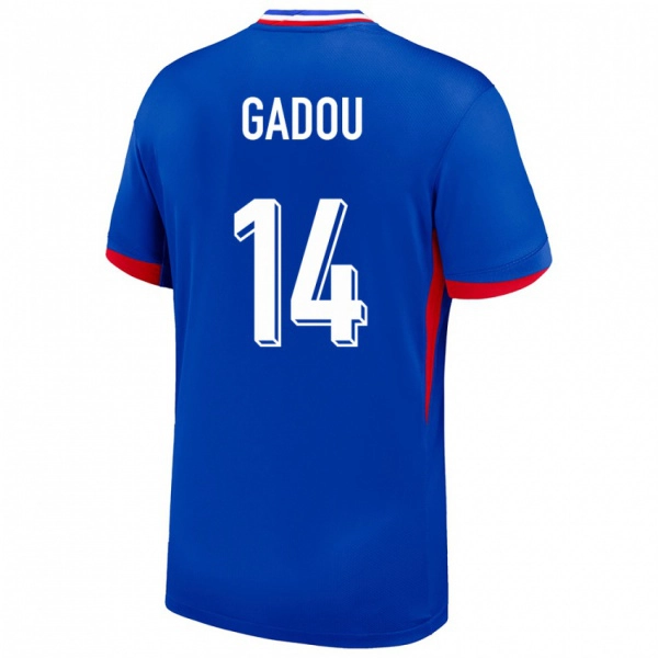 נשים צרפת Joane Gadou #14 כְּחוֹל ג'רזי ביתית 24-26 חולצה קצרה
