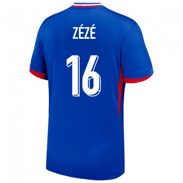 נשים צרפת Yanel Zézé #16 כְּחוֹל ג'רזי ביתית 24-26 חולצה קצרה
