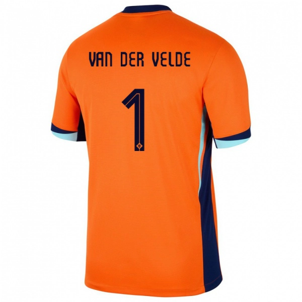נשים הולנד Valentijn Van Der Velde #1 תפוז ג'רזי ביתית 24-26 חולצה קצרה