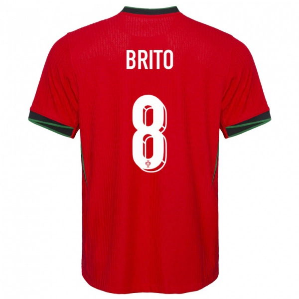 נשים פורטוגל João Brito #8 אָדוֹם ג'רזי ביתית 24-26 חולצה קצרה