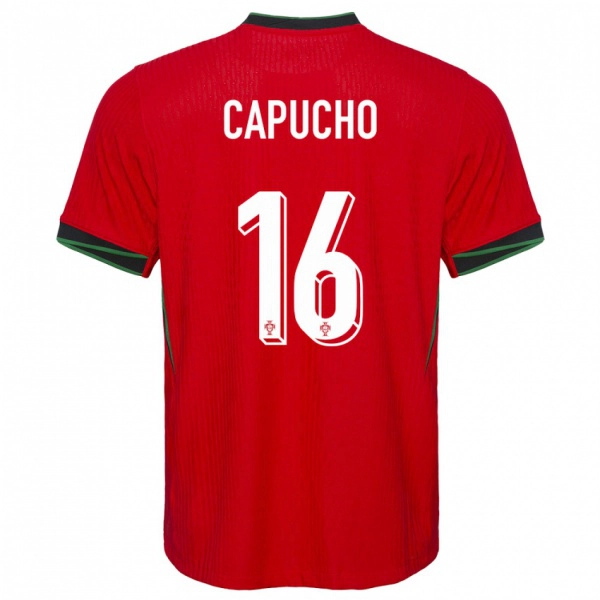 נשים פורטוגל João Capucho #16 אָדוֹם ג'רזי ביתית 24-26 חולצה קצרה