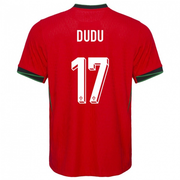 נשים פורטוגל Dudu #17 אָדוֹם ג'רזי ביתית 24-26 חולצה קצרה