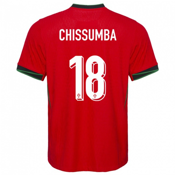 נשים פורטוגל Chissumba #18 אָדוֹם ג'רזי ביתית 24-26 חולצה קצרה