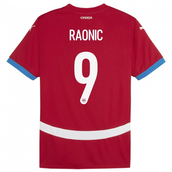 נשים סרביה Sava Raonic #9 אָדוֹם ג'רזי ביתית 24-26 חולצה קצרה