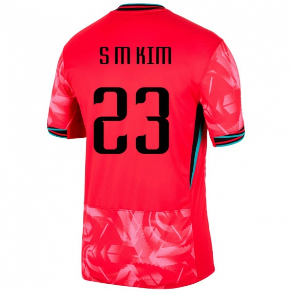 נשים דרום קוריאה Min-Soo Kim #23 אָדוֹם ג'רזי ביתית 24-26 חולצה קצרה