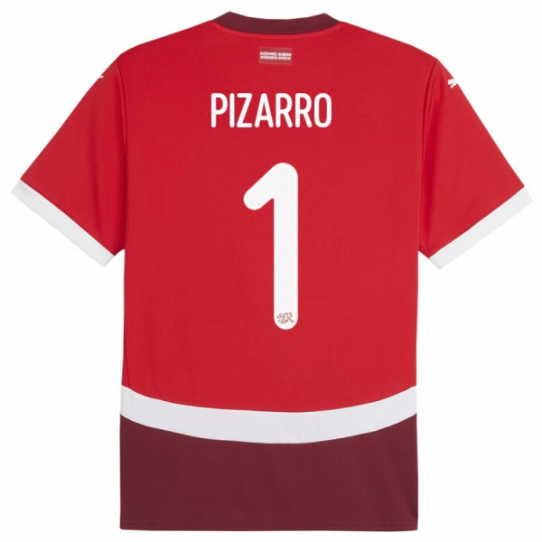 נשים שווייץ Théodore Pizarro #1 אָדוֹם ג'רזי ביתית 24-26 חולצה קצרה