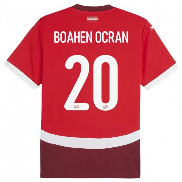 נשים שווייץ Bright Boahen Ocran #20 אָדוֹם ג'רזי ביתית 24-26 חולצה קצרה