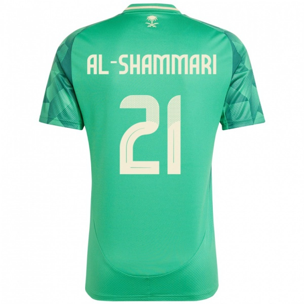 נשים ערב הסעודית Musaed Al-Shammari #21 יָרוֹק ג'רזי ביתית 24-26 חולצה קצרה