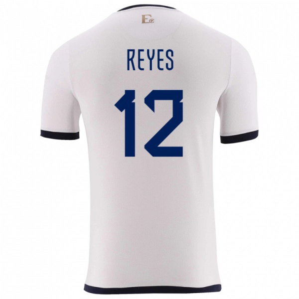 נשים אקוודור Jhafets Reyes #12 לבן הרחק ג'רזי 24-26 חולצה קצרה