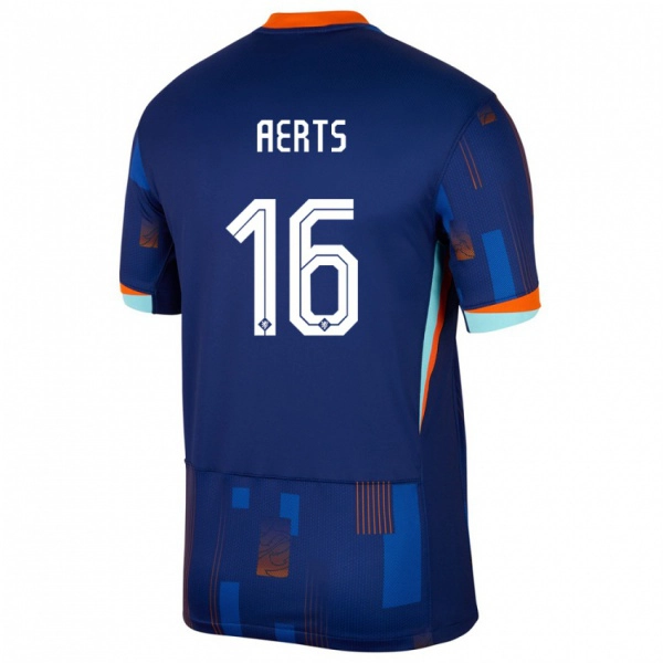 נשים הולנד Kane Aerts #16 כְּחוֹל הרחק ג'רזי 24-26 חולצה קצרה
