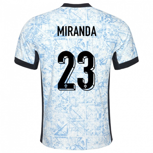 נשים פורטוגל João Miranda #23 כחול שמנת הרחק ג'רזי 24-26 חולצה קצרה