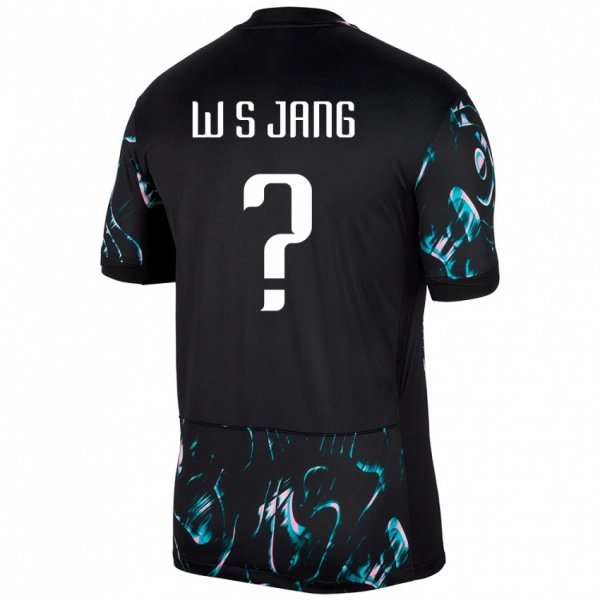 נשים דרום קוריאה Si-Woo Jang #0 שָׁחוֹר הרחק ג'רזי 24-26 חולצה קצרה