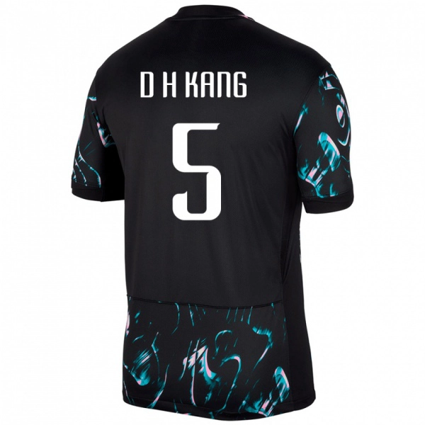 נשים דרום קוריאה Dong-Hwi Kang #5 שָׁחוֹר הרחק ג'רזי 24-26 חולצה קצרה
