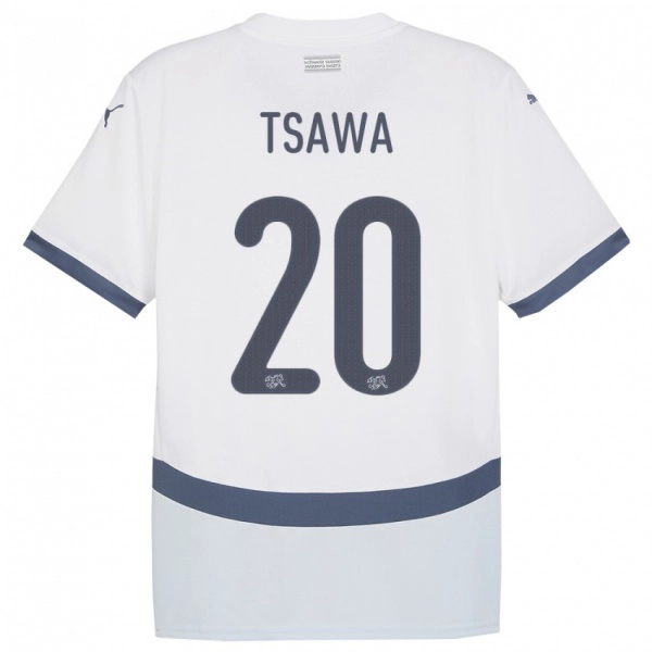 נשים שווייץ Cheveyo Tsawa #20 לבן הרחק ג'רזי 24-26 חולצה קצרה